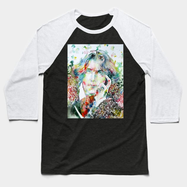 OSCAR WILDE - watercolor portrait.2 Baseball T-Shirt by lautir